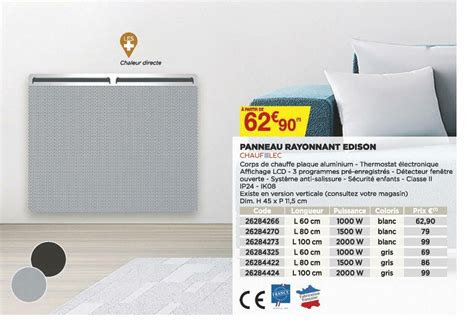 Promo Panneau Rayonnant Edison Chez Bricomarch