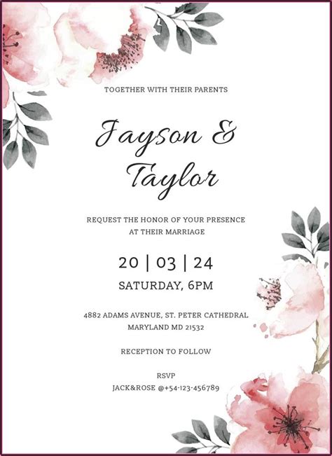 Illustrator Wedding Invitation Template Free Invitations Resume