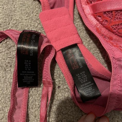 Ann Summers Lingerie Set Lace Pink And Red Bra Depop