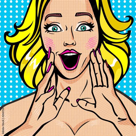 Promotional Sexy Beautiful Pop Art Girl Nude Naked Stock Vector Adobe Stock