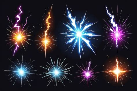 Premium Photo Electric Lightning Balls Energy Burst Effect With Light