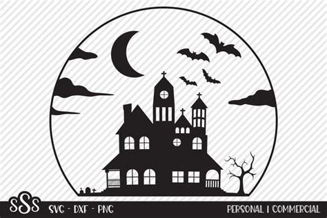 Haunted House SVG Cut File Halloween Shirt 1567649