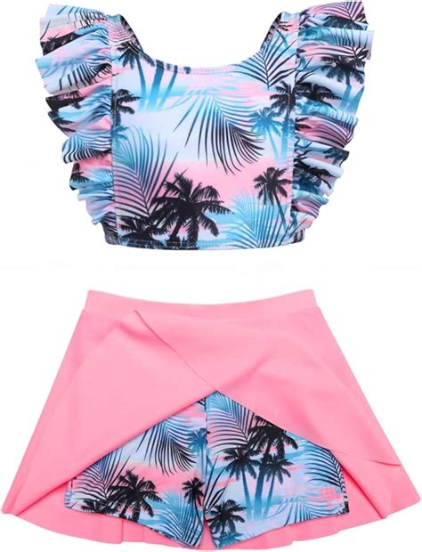 Amazon Hopeac 3 Pieces Girls Swimsuits Hawaiian Bathing Suits Beach Sport Tankini Bikini