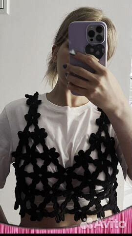 Цветочный топ, топ из пинтерест крючком из цветов купить в Москве с ...