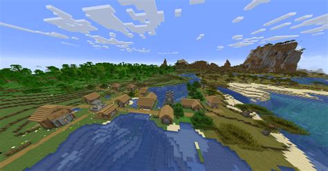 Mangrove village at spawn with nearby mushroom island (Java 1.20