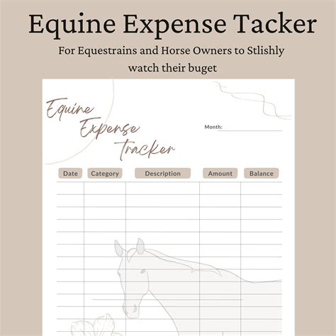 Equine Expense Tracker/budget Sheets for Equestrians and Horse Owners