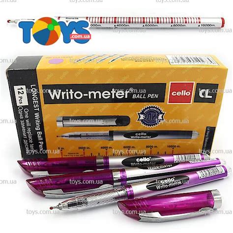 Ручка масло "Writo-meter" 10 км 0,5мм фіолет, 12 штук - Ручки в ...