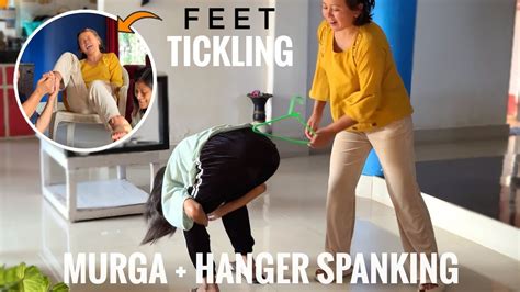 Feet Tikling Vs Murga Hanger Spnking Funny Video Priya Sheetal Gudgudi Game Youtube