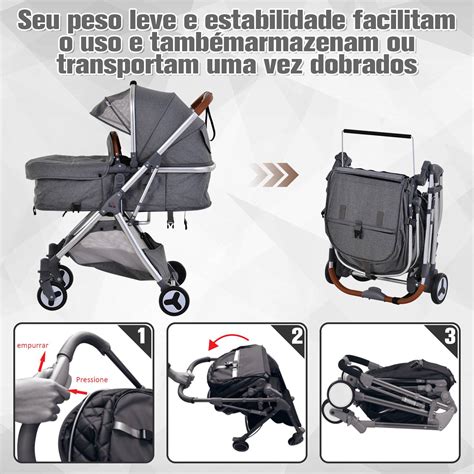 Carrinho De Bebe Dobravel - Carrinho de bebê dobrável com assento e freio ajustáveis | Loja O Meu ...
