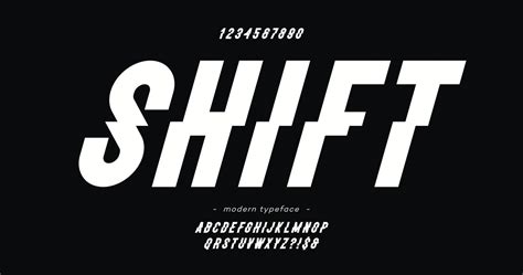 Vector Shift Font Slanted Style Modern Typography 10597023 Vector Art