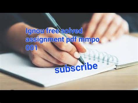 Ignou Mmpo Free Solved Assignment Pdf Youtube