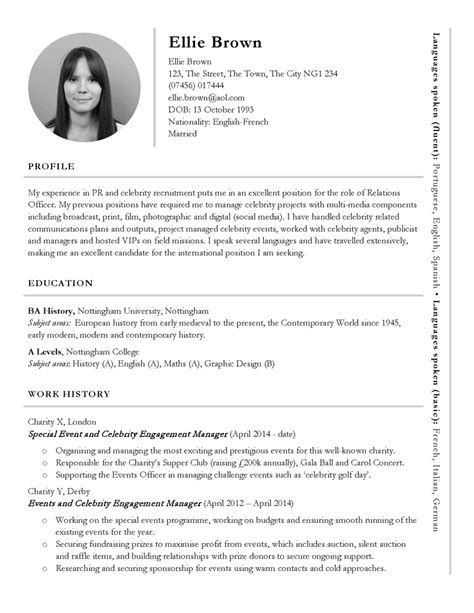 Free International Or Pr Themed Cv Template Cv Template Master Cv