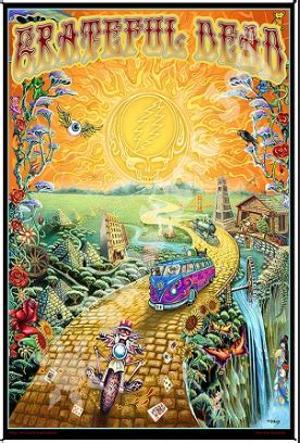 sunshine joy grateful dead golden road heady art print mini tapestry