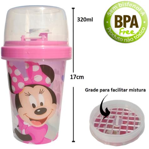 Kit Lanche Escola Minnie Garrafa Potes Lancheira Infantil Em Promo O