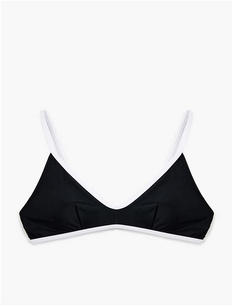 Siyah Kadın U Yaka Spor Bralet Bikini Üstü 5SAK10159MM Koton