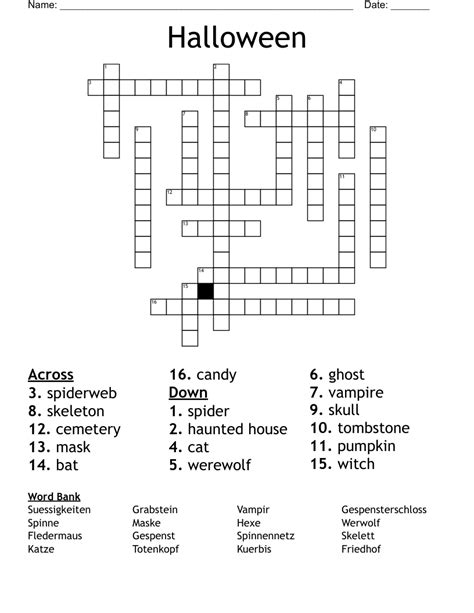 Halloween Crossword - WordMint