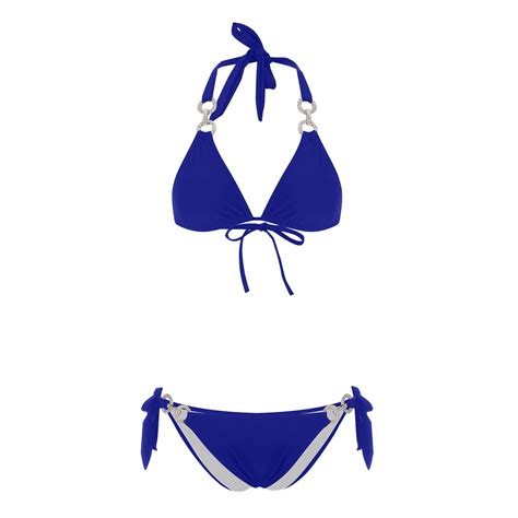 Lilgiuy Women Charming Solid With Chest Pad Without Underwire Bikini Lace Strap Split Swimwear