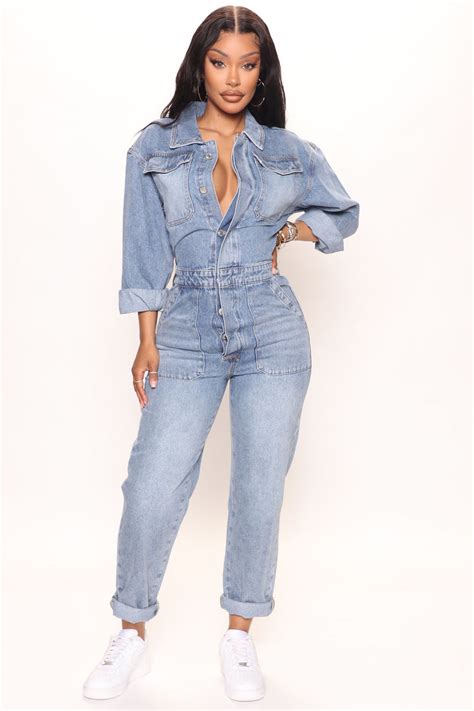 Fan Favorite Denim Jumpsuit Light Wash Fashion Nova Jumpsuits