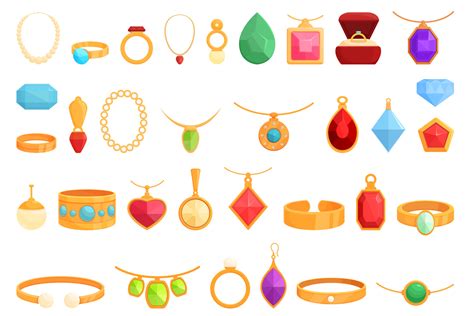 Jewelry Store Icons Set Cartoon Vector Graphic By Nsit0108 Creative