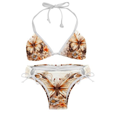 Butterfly Fission Diagram Detachable Sponge Adjustable Strap Bikini Set Two Pack Great For All