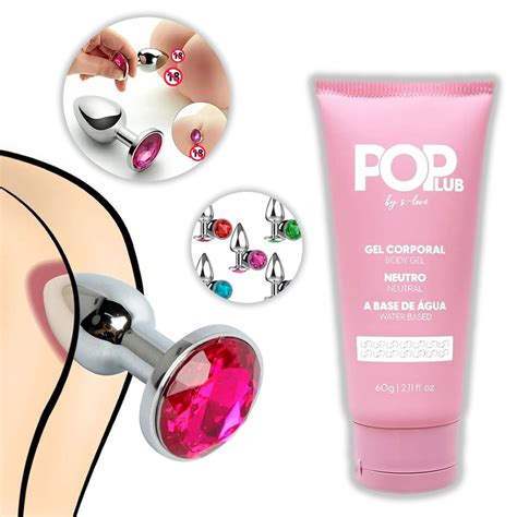 Plug Anal em Aço Inox Polido Detalhe de Joia na Base Lubrificante Intimo SEX SHOP Shopee