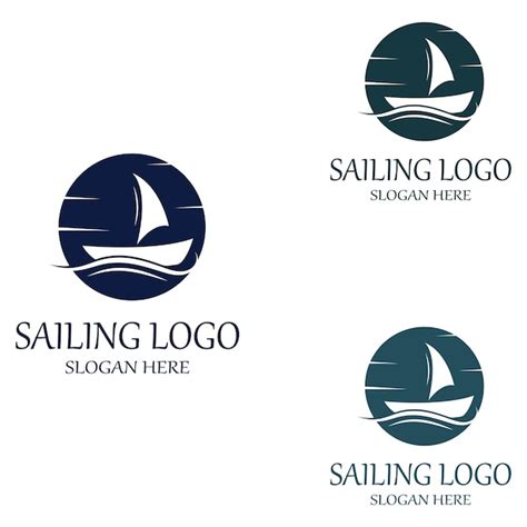 Vector De Plantilla De Logotipo De Barco De Vela Vector Premium