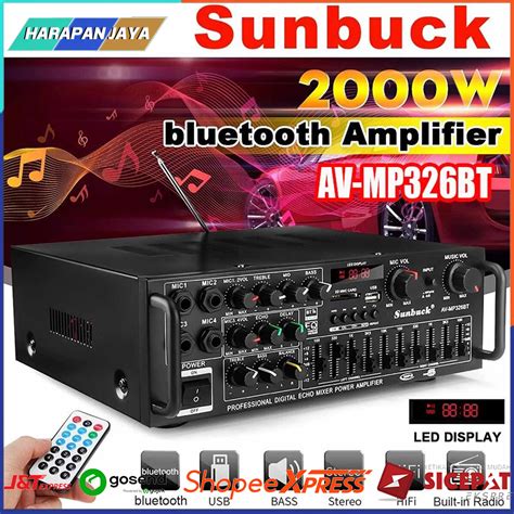 Jual Ampli Audio Amplifier Bluetooth Eq Karaoke Hometheater W