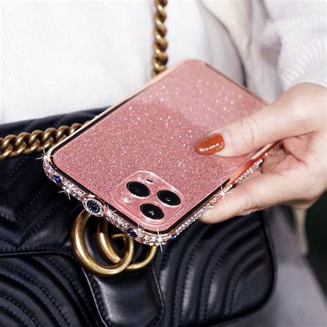 Металлический бампер со стразами + наклейка на корпус для iPhone 14 Pro ...