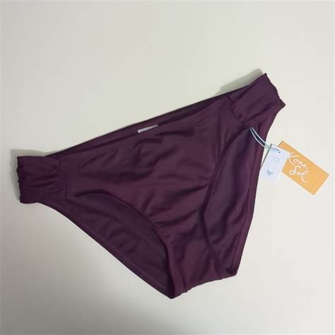 Kona Sol Swim Nwt Kona Sol Burgundy Swim Bikini Bottoms With Cute Side Details Medium