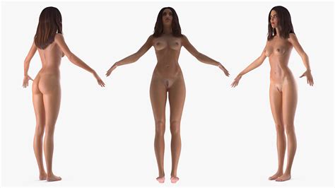 Nude Woman T Pose 3D Model 199 Fbx C4d 3ds Max Obj Ma Blend Gltf Unitypackage Upk