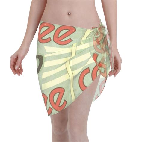 Adobk Retro Cover For Coffee Swimsuit Coverups For Women Beach Bikini