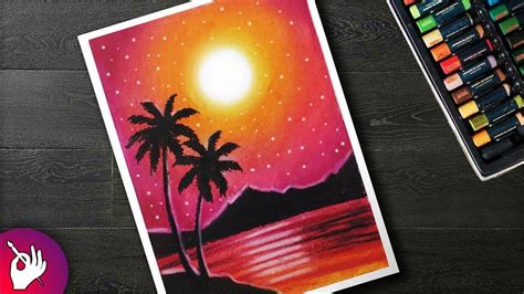 Sunset Drawing Oil Pastel Colour Scenery Drawing This Is A Scenery