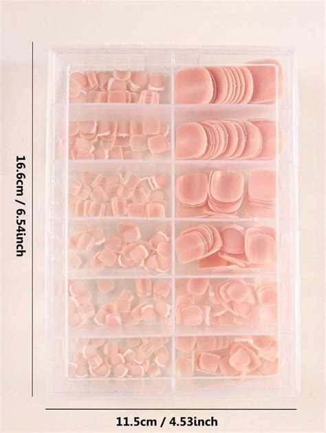 Pcs Press On Toenails Short Square Fake Toe Nails French Tips Nude Pink Artificial Full