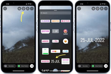 how to add date on instagram story