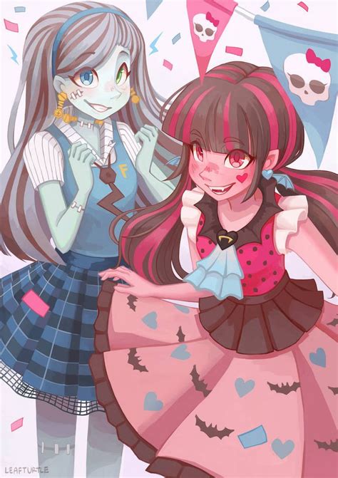 Draculaura And Frankie By Leafturtle On Deviantart Monster High Art