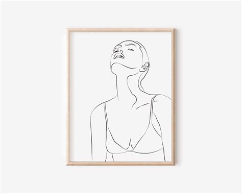 Abstract Naked Woman Print Line Art Sketch Line Drawing Woman Minimal Woman Print Nude Girl