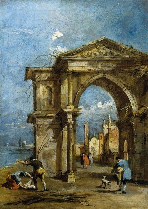 Capriccio With Triumphal Arch And Speckles Francesco Guardi