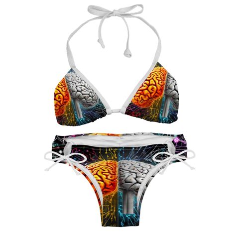 Mathematical Engineering Adjustable Strap Detachable Sponge Bikini Set Two Pack For Beach And