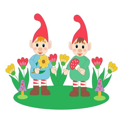 Premium Vector Fairy Tale Fantastic Gnomes Set Of Fun Illustrations