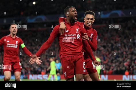 Liverpool S Georginio Wijnaldum Celebrates Scoring His Side S Third