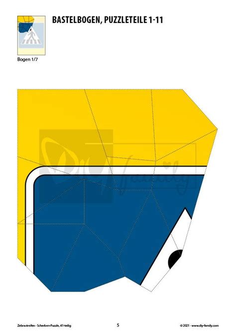 Zebrastreifen – Scherben-Puzzle zum Ausdrucken und Ausschneiden - DIY