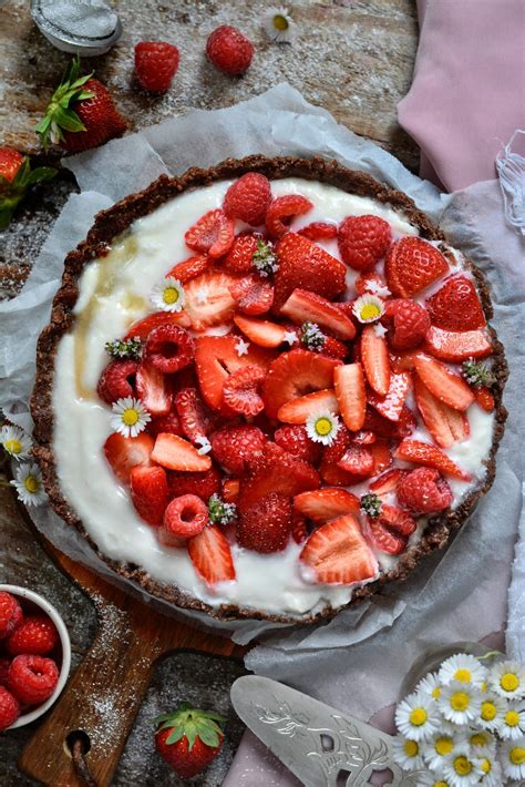 Tarte V G Talienne Crue Sans Gluten Au Yaourt Et Aux Fruits