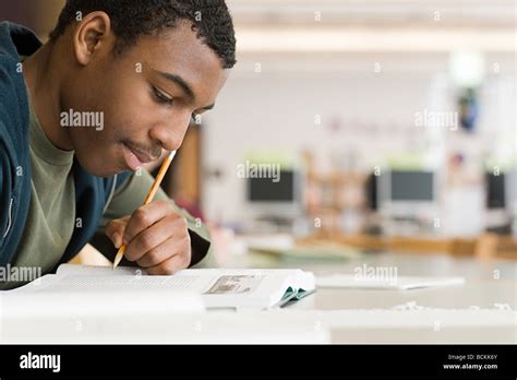 Boy Studying Stock Photo Alamy