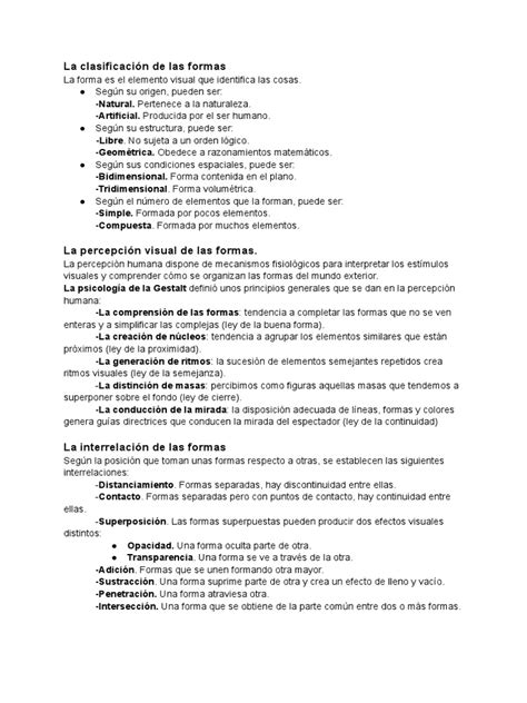 La Clasificación De Las Formas Pdf Descargar Gratis Pdf Composición