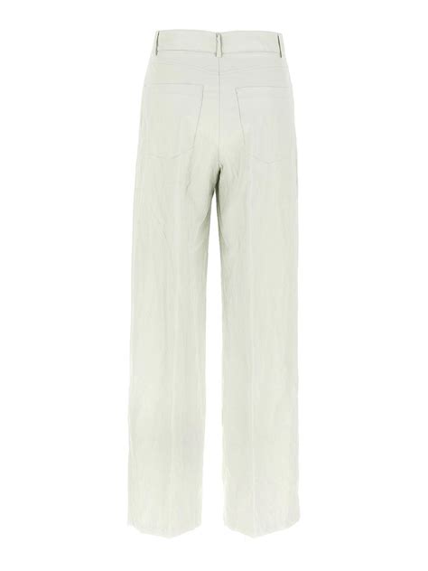 Nude Leather Effect Pants White Women 1103E2520201