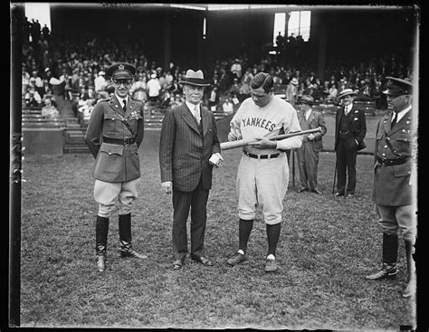 Secretary Of War Receives Autographed Balls And Bats From Babe Ruth For
