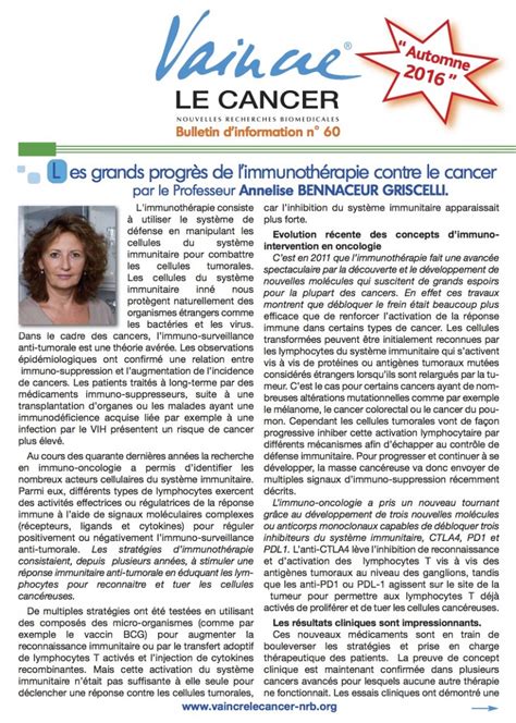 Vaincre Le Cancer Nrb Association Recherche Contre Le Cancer