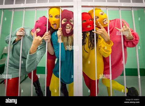 London Uk Th Nov Inside Pussy Riot Photocall At Saatchi Gallery An All Female Cast