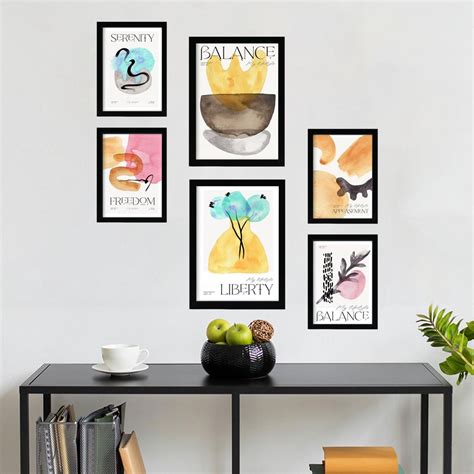 Nacnic Set De 6 Posters Abstractos Equilibrio Láminas Con Estética