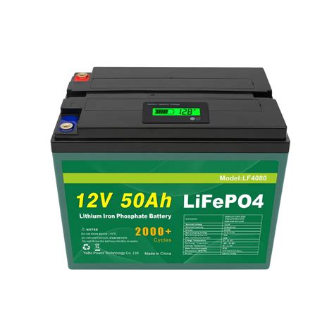 แบตเตอรี่ลิเธียมไอออนฟอสเฟส Lifepo4 Battery 12v 50ah มาพร้อม 80v Bms จอ Lcd Solarenergy Skp